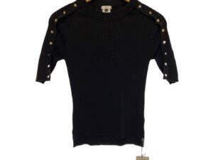 Sov. DOUBLE STANDARD CLOTHING ソブ ダブルスタンダードクロージング セーター リブ 五分袖 タグ付き ブラック サイズ38(Sサイズ相当)