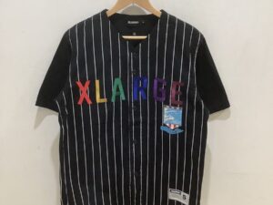 XLARGE エクストララージ 01192302 Baseball Shirt ベースボール シャツ ブラック ストライプ Sサイズ