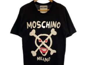 MOSCHINO モスキーノ Tシャツ スカル ブラック USAサイズ2(Sサイズ相当)