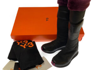 Y-3 ワイスリー adidas アディダス Yohji Yamamoto ヨウジヤマモト ブーツ ファー ムートン パープル ブラック 箱・保存袋付き 24cm 買い取りました！
