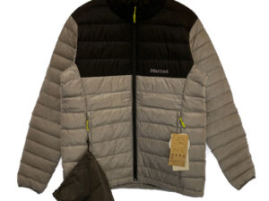 Marmot マーモット TOMUJL21 Douce Down Jacket デュース ダウンジャケット グレー×ブラック ポーチ付き Lサイズ 買い取りました！