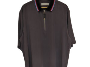 TOGA VIRILIS トーガ ビリリース TV01-FJ310 Satin Zip Pullover Top トリアセテート ポロシャツ グレー サイズ46 買い取りました！